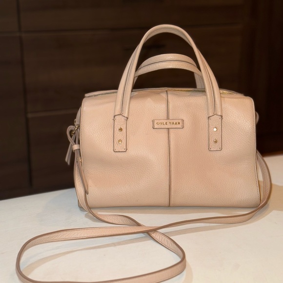 Cole Haan Beige Leather Satchel - Picture 1 of 10